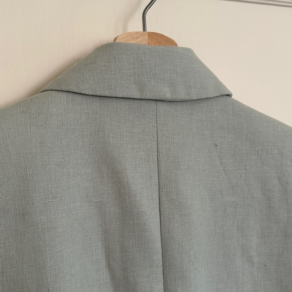 NWT Abercrombie & Fitch Linen Cotton Blend Blazer - Light Sage Green size XS - Picture 10 of 15